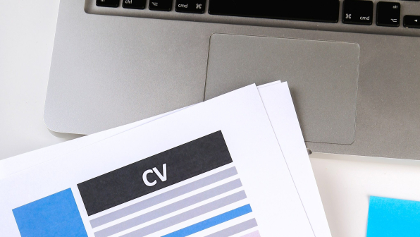 Job, interview. CV on the table
