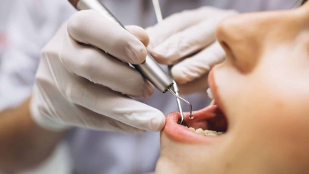Woman patient at dentist